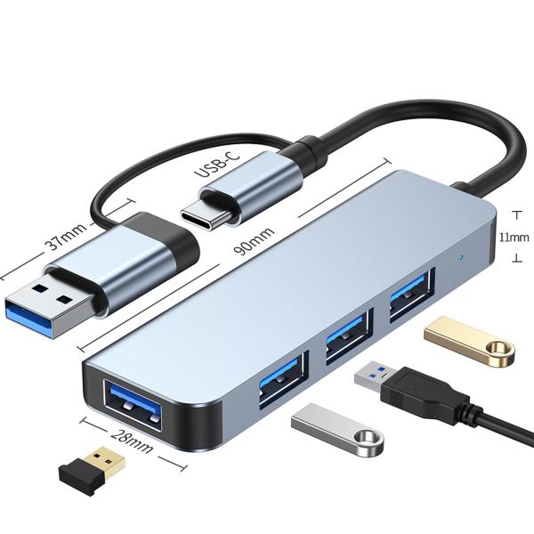 USB 3.0 ハブ  アルミニウム合金, スプリッター ステーション エクステンション ステーション ドッキング エクスパンション 