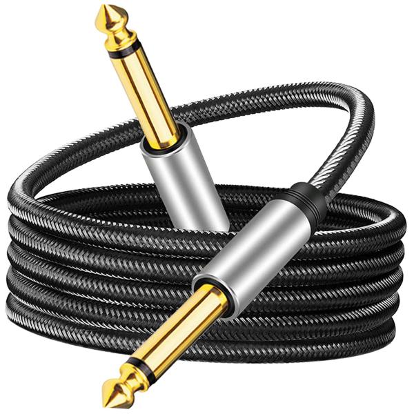6.35mm インストゥルメント ケーブル アンバランス ジャック ギター パッチ コード スピーカー 1.8M用