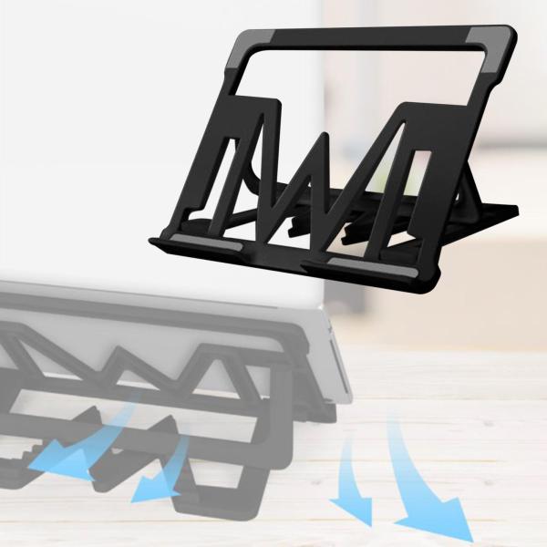 携帯用調節可能なラップトップの立場のアルミニウムFoldableアクセサリの普遍的な黒