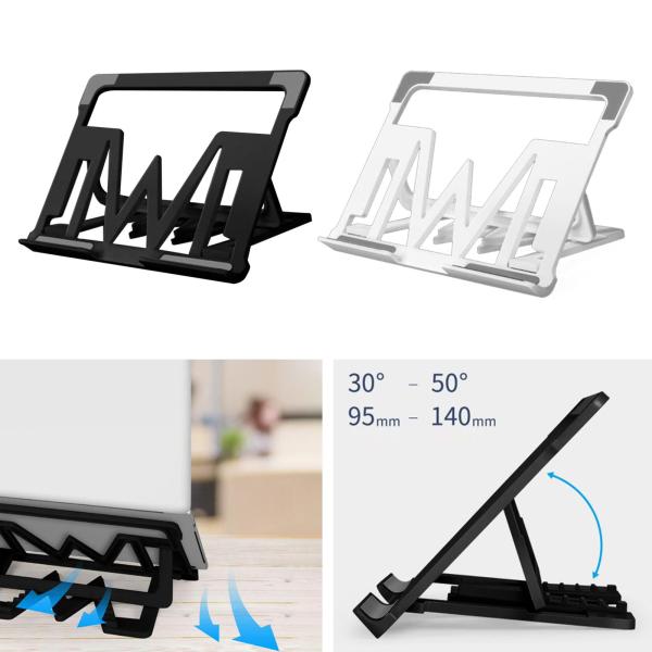 携帯用調節可能なラップトップの立場のアルミニウムFoldableアクセサリの普遍的な黒