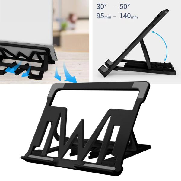携帯用調節可能なラップトップの立場のアルミニウムFoldableアクセサリの普遍的な黒