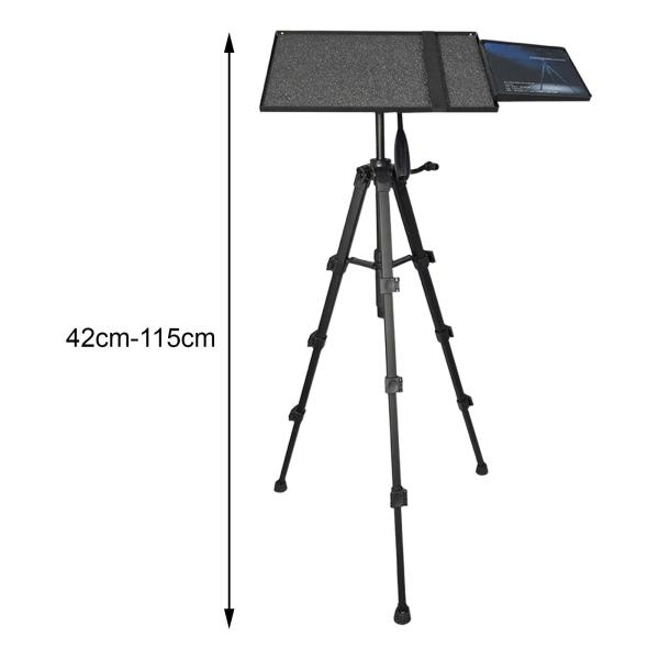 ユニバーサルプロジェクター三脚スタンド、キャンプ用タブレットワークステーショントレイ回転可能