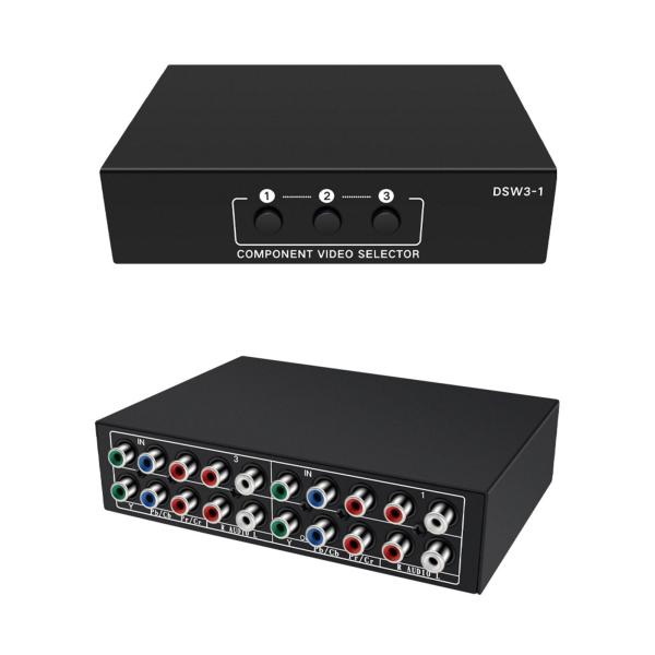 オーディオスプリッター 3 で 1 出力コンポーネント AV ビデオセレクタースイッチボックス Ypbpr スイッチャー 1080 マルチメディア教育