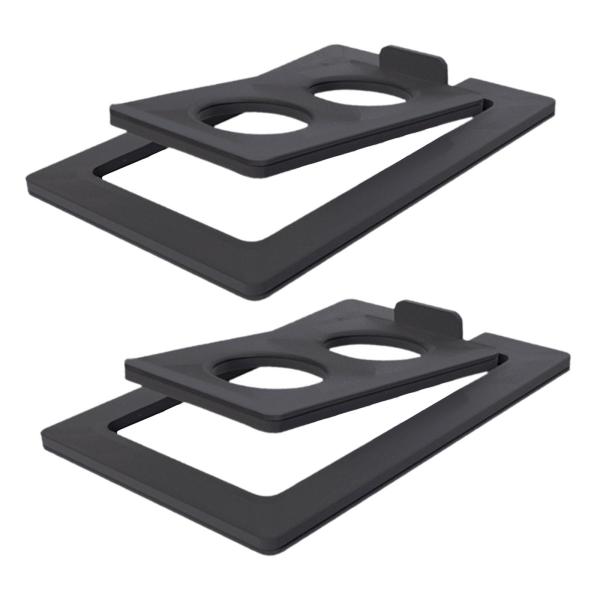 2個の傾斜デスクトップスピーカースタンド 本棚 PC スピーカー ノートパソコン スピーカー用 ブラック L