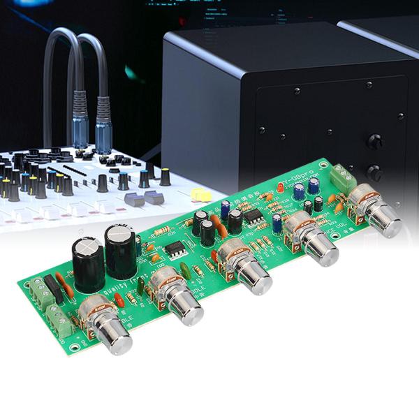 オーディオ プリアンプ アンプボード 調整可能 交換用 組み立て済みボード デュアル 12-15V トーンコントロール付き 7.6x2