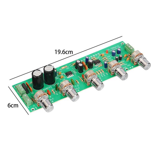 オーディオ プリアンプ アンプボード 調整可能 交換用 組み立て済みボード デュアル 12-15V トーンコントロール付き 7.6x2
