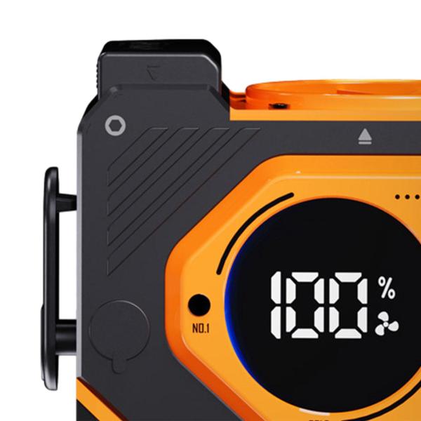 ウエストファン 丈夫で使いやすい ハンドヘルド冷却ファン アウトドア オフィス 釣り用 5000mAh オレンジ