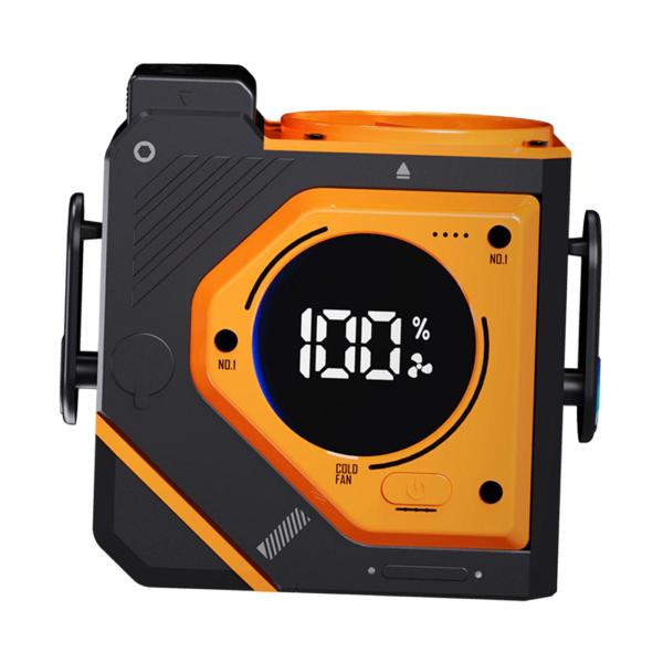 ウエストファン 丈夫で使いやすい ハンドヘルド冷却ファン アウトドア オフィス 釣り用 5000mAh オレンジ