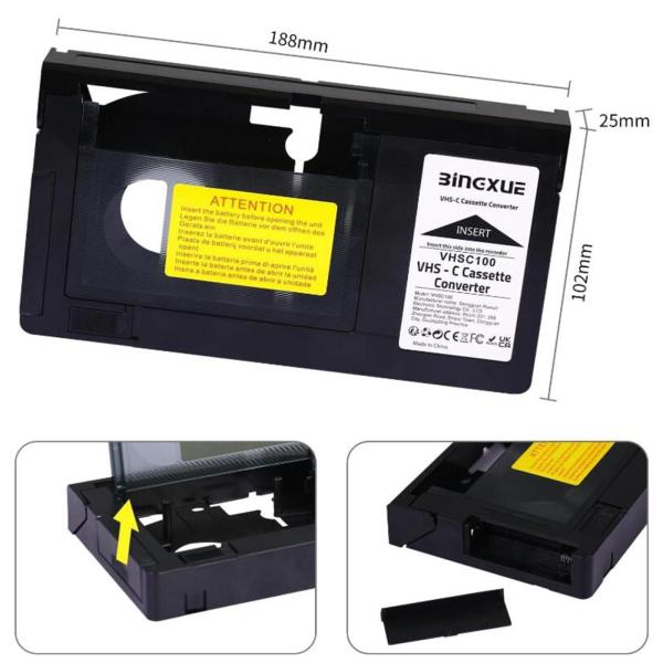  カセット アダプター 12mm  -c から VHS VHS テープ VHS からデジタルへの変換 カムコーダー用 Min