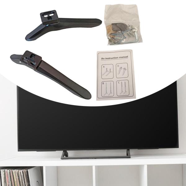 2ピース テーブルトップ テレビスタンド マウントベース アルミニウム合金 交換用 頑丈なテレビテーブルベース 滑り止めテレビ脚 ほとんどのテレビに対
