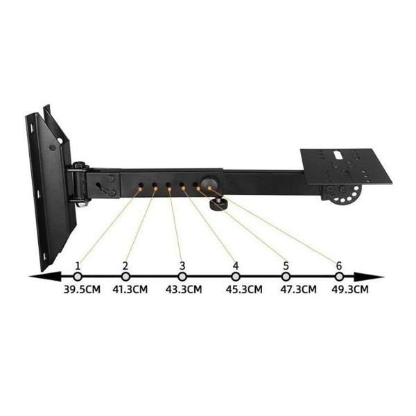 PAスピーカーマウントブラケットサポートスピーカースタンドウォールマウントイージーインストール会議室のリビングルームオフィスの調整可能