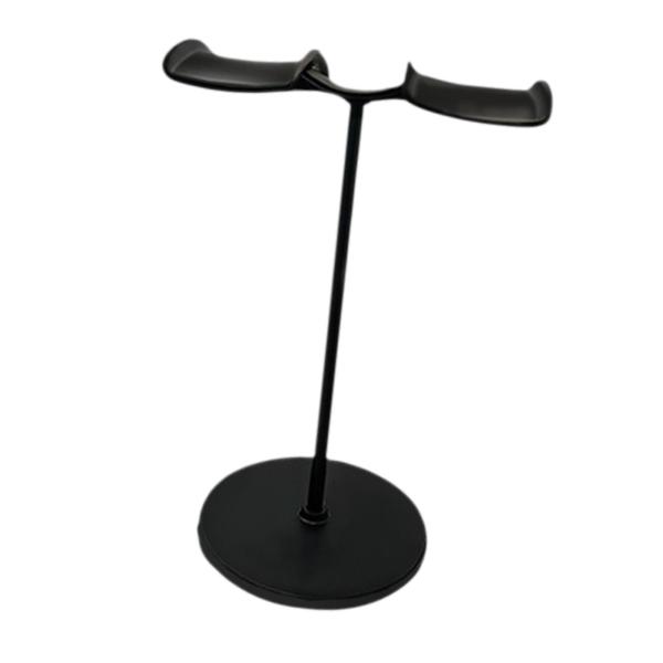 デスクのヘッドセットイヤホンスタンドダブルヘッド、メタルゲーミングデスクアクセサリーギフトデスク組織ヘッドフォンホルダー , 黒