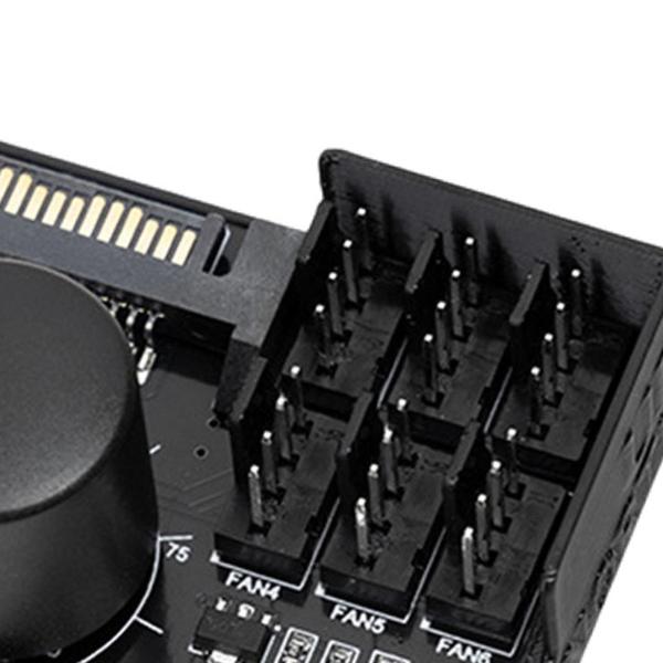 PWMファンスピードコントローラー サーバー プロフェッショナル 簡単インストール 合計60W DC電源ファンハブ PCケースシャーシ用コントロール