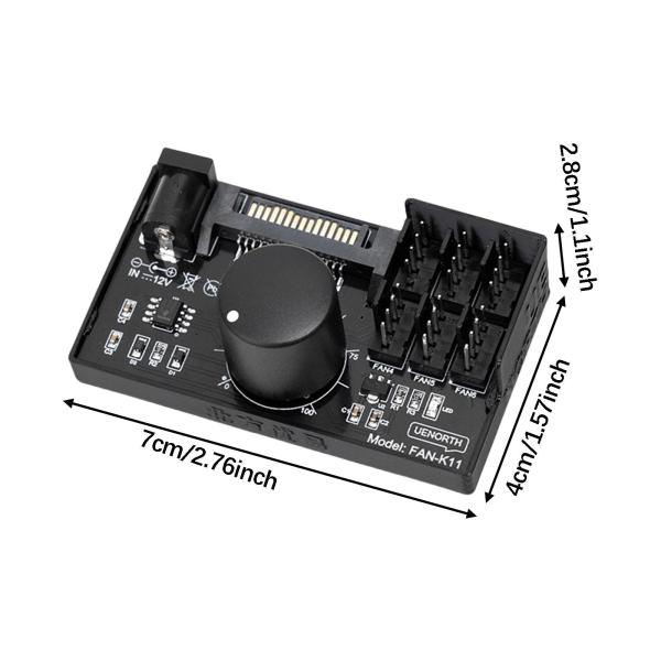PWMファンスピードコントローラー サーバー プロフェッショナル 簡単インストール 合計60W DC電源ファンハブ PCケースシャーシ用コントロール