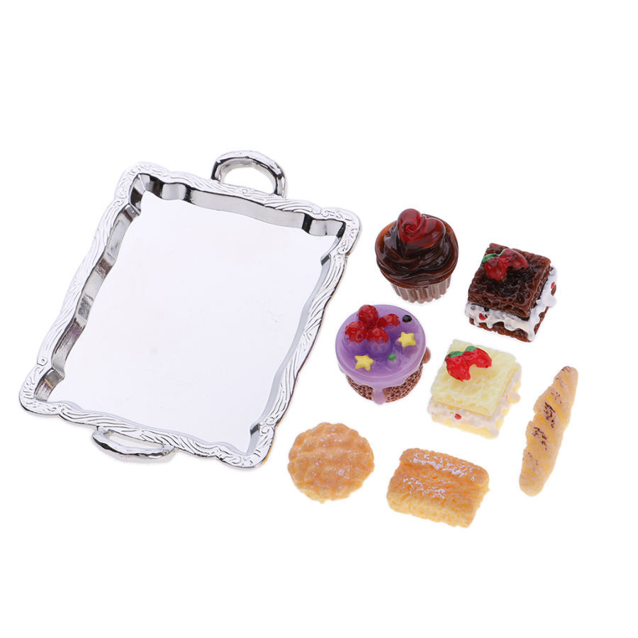 1/12ドールハウスミニチュアフードケーキプレートケーキセットキッチン 