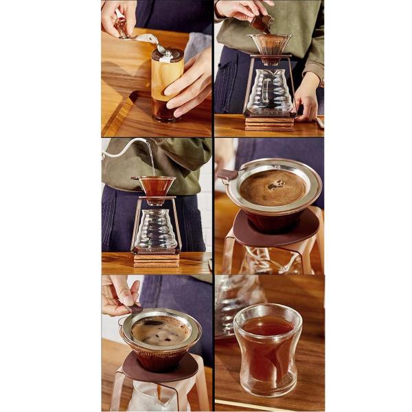 コーヒーコーンドリッパー珈琲フィルターカップステンレス製再使用可能