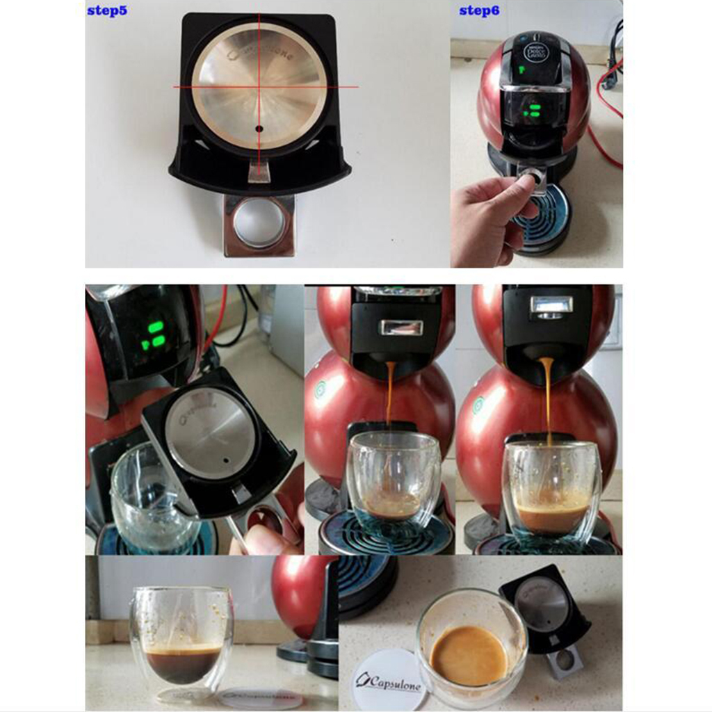 家庭用詰め替え &amp;amp;amp; 再利用可能なコーヒーカプセルフィルターコーヒーマシン.コーヒーポッドカプセルw/発泡機能.簡単に使用｜stk-shop｜04