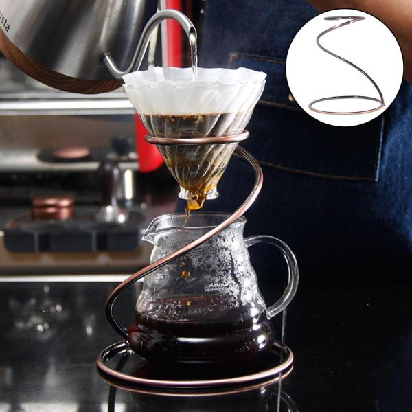 メタルティーコーヒードリップカップブラケットラックスパイラルフィルターフレームホルダーブロンズ