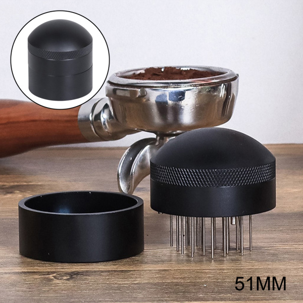 ステンレス鋼 コーヒー タンパー ディストリビューター レベラー ツール パウダー ハンマー 51mm
