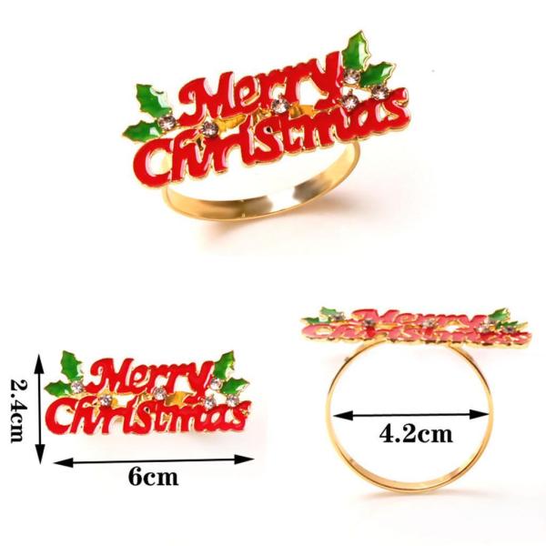 8個の金属ナプキンバックルクリスマス飾りアクセサリーホリデーレセプションのための家庭用テーブルの装飾フェスティバルバンケットパーティー