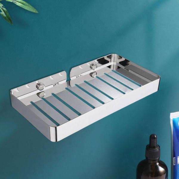 シャワーソープシャンプー収納ラック用クリエイティブソープボックス防錆23x12x2.6cm