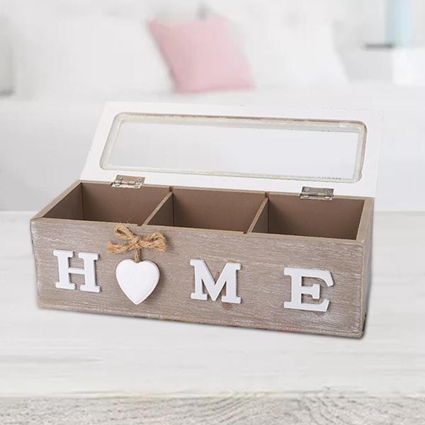 ティーバッグボックスジュエリーボックスシュガーティーバッグ用キッチンオーガナイザーコーヒーポッド3グリッド