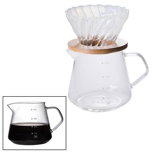 コーヒードリッパー耐熱コーヒーポットハンドブリューイングポアオーバーコーヒーメーカー600ML