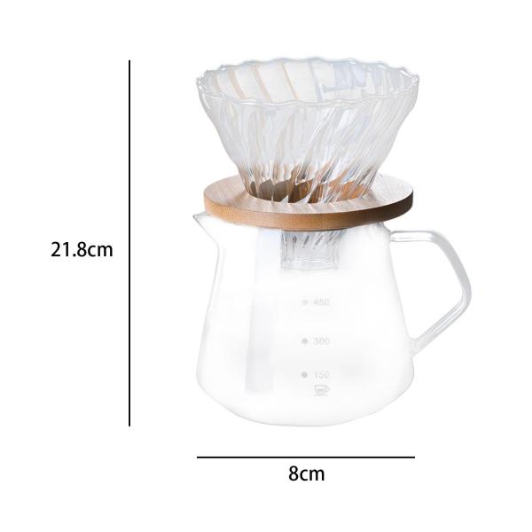 コーヒードリッパー耐熱コーヒーポットハンドブリューイングポアオーバーコーヒーメーカー600ML