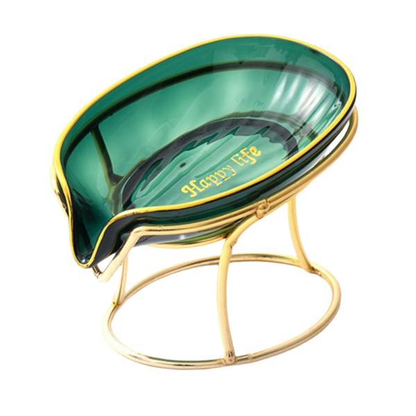 キッチン装飾グリーン用鉄スタンド排水トレイ付きバスルームソープディッシュ