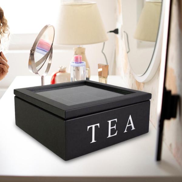 ティーバッグボックススタッカブルティーバッグホルダーホーム各種お茶と調味料ブラック