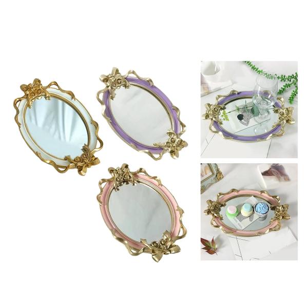 バスルームミラートレイキッチントレイジュエリーオーガナイザー家の装飾白