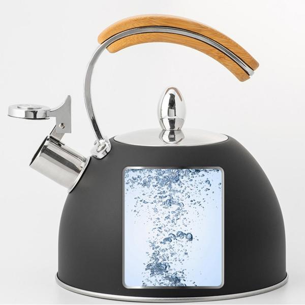 ガスストーブ誘導ホブキャンプ用3Lホイッスルティーケトルティーポットブラック