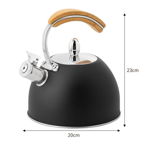 ガスストーブ誘導ホブキャンプ用3Lホイッスルティーケトルティーポットブラック