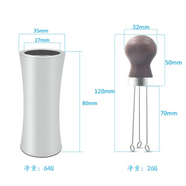 ニードルタイプコーヒータンパーディストリビューターエスプレッソスターラーレベラーツール