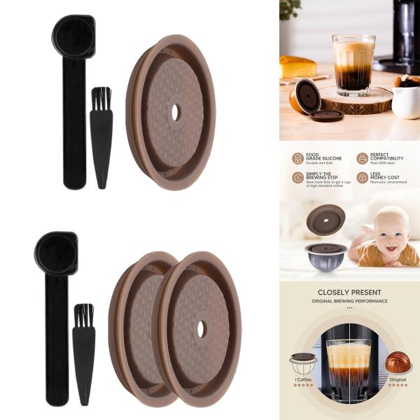 カプセル用の再利用可能なコーヒーカプセルディスク食品グレードのスプーンブラシ1蓋