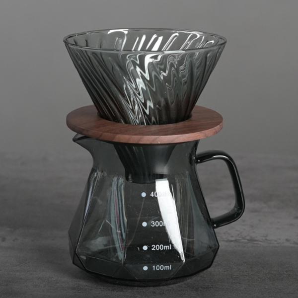 ハンドコーヒーティー醸造ティーポット用耐熱ガラスハンドドリップコーヒーポット450ml