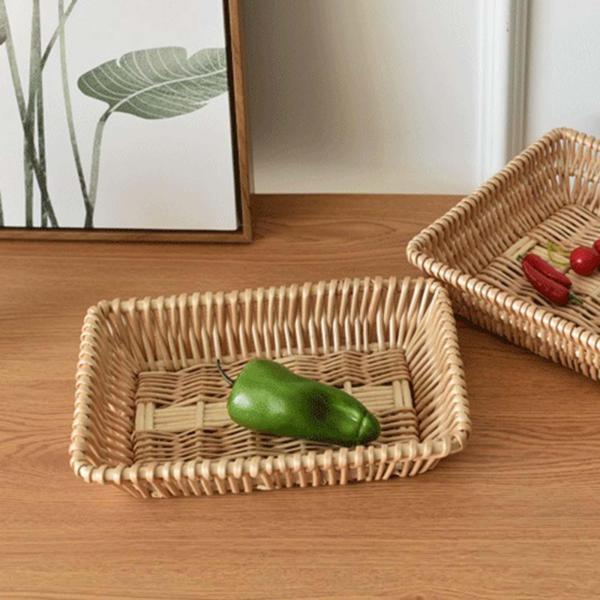 枝編み細工品バスケットフードスナックコンテナキッチンダイニングレストラン35x25x7cm