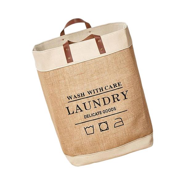 コットンリネン大型収納ビンランドリーバスケットハンドル付きレターのみ