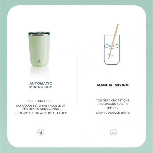 セルフスターリング磁気コーヒーマグ電気ミキシングカップオフィスホームジムホワイト