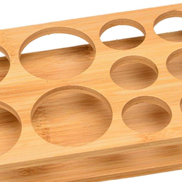 木製ショットグラストレイホルダー ディスプレイラック ドリンクカップ収納ホルダー カップラックベース マグオーガナイザー キャビネット パー