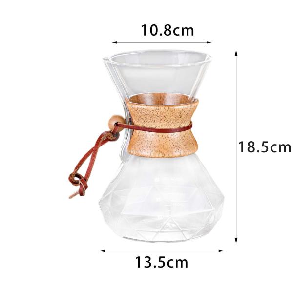 コーヒーメーカー コーヒーポット  ホットブリューワー 耐冷 オフィス用 コーヒーケトル , 600ml フィルター付