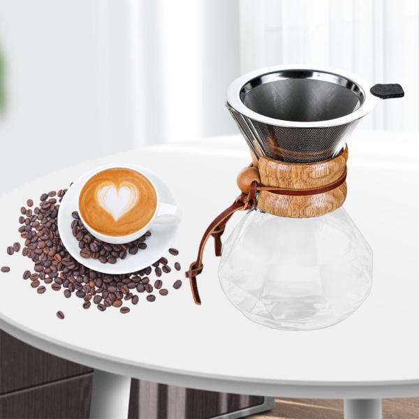 コーヒーメーカー コーヒーポット  ホットブリューワー 耐冷 オフィス用 コーヒーケトル , 800ml フィルター付