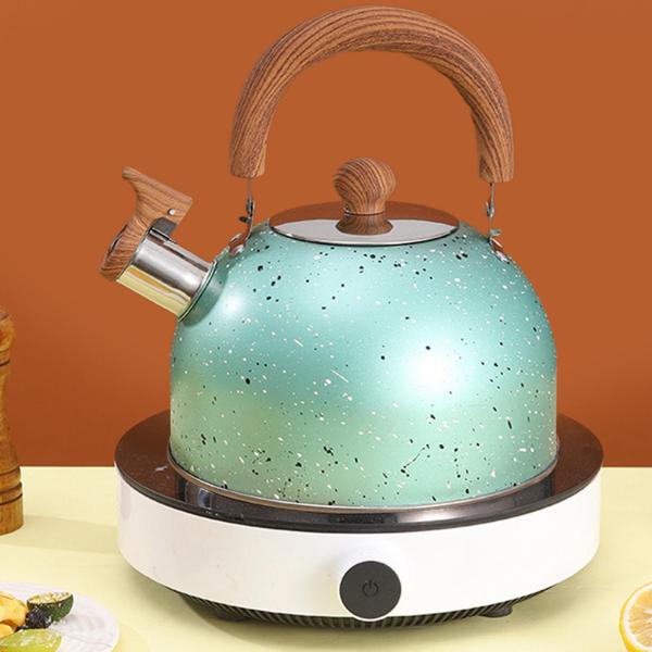2L ホイッスリング  アンチ スカルド ハンドル ティーポット キッチン用品 ウォーターケトル ステンレススチール ティーケトル 沸