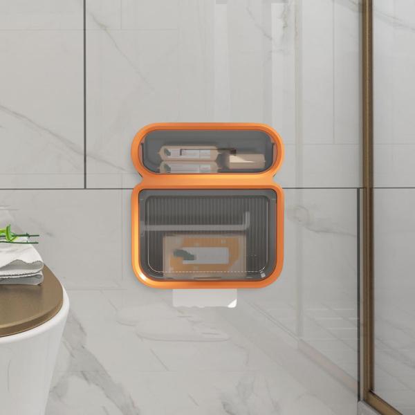 トイレット ペーパー ホルダー防水バスルーム アクセサリー二重層収納ボックス , 白