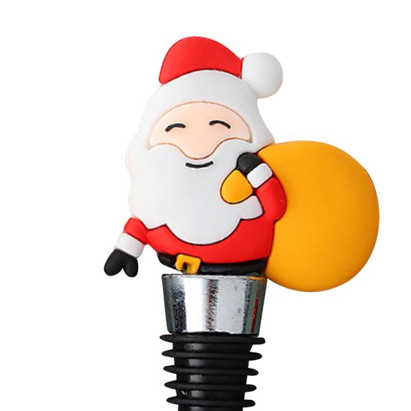 ボトルストッパー クリスマスサンタ 繰り返し使える F