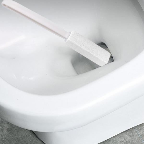 軽石 トイレブラシ 取っ手付き さび焼き フットケア プール ホワイト 20.5cm