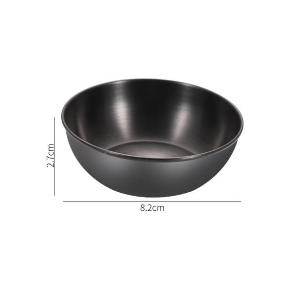 カップ6点セット 再利用可能なケチャップカップ ステンレススチール 調味料容器 皿 レストラン キッチン キャンプ ホーム用 , 黒