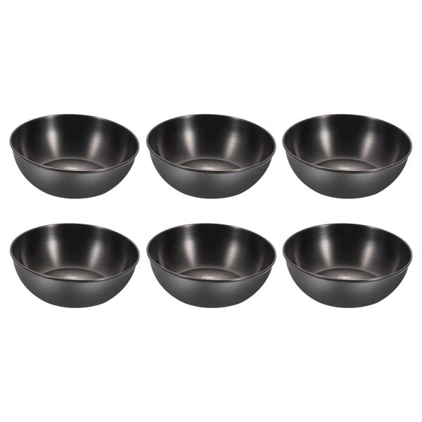 カップ6点セット 再利用可能なケチャップカップ ステンレススチール 調味料容器 皿 レストラン キッチン キャンプ ホーム用 , 黒