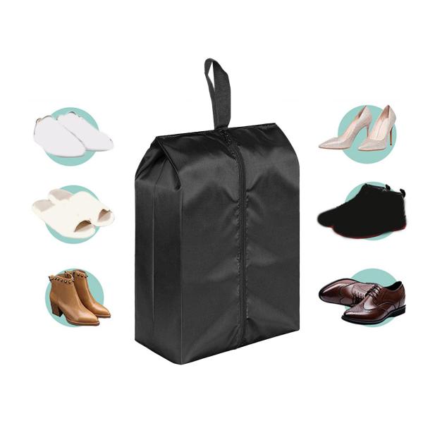 携帯用旅行靴の貯蔵袋は衣類のためのオーガナイザーをパッキングします190T 43cmを黒くします