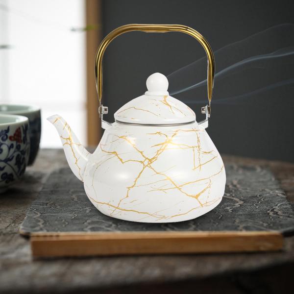 2L容量 ティーケトル ティーポット ウォーターポット ピクニック レストラン用 ホワイト